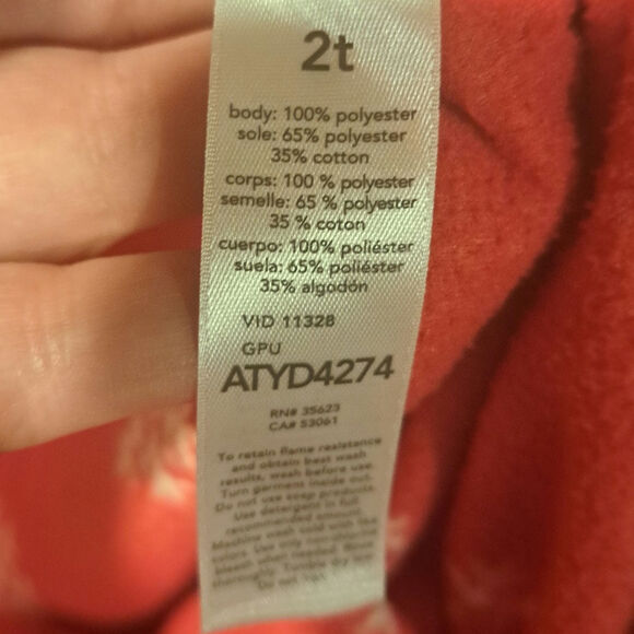 Carter's 2T Children's Fleece Zip Footsie Jumpers Winter/Christmas - Picture 4 of 7